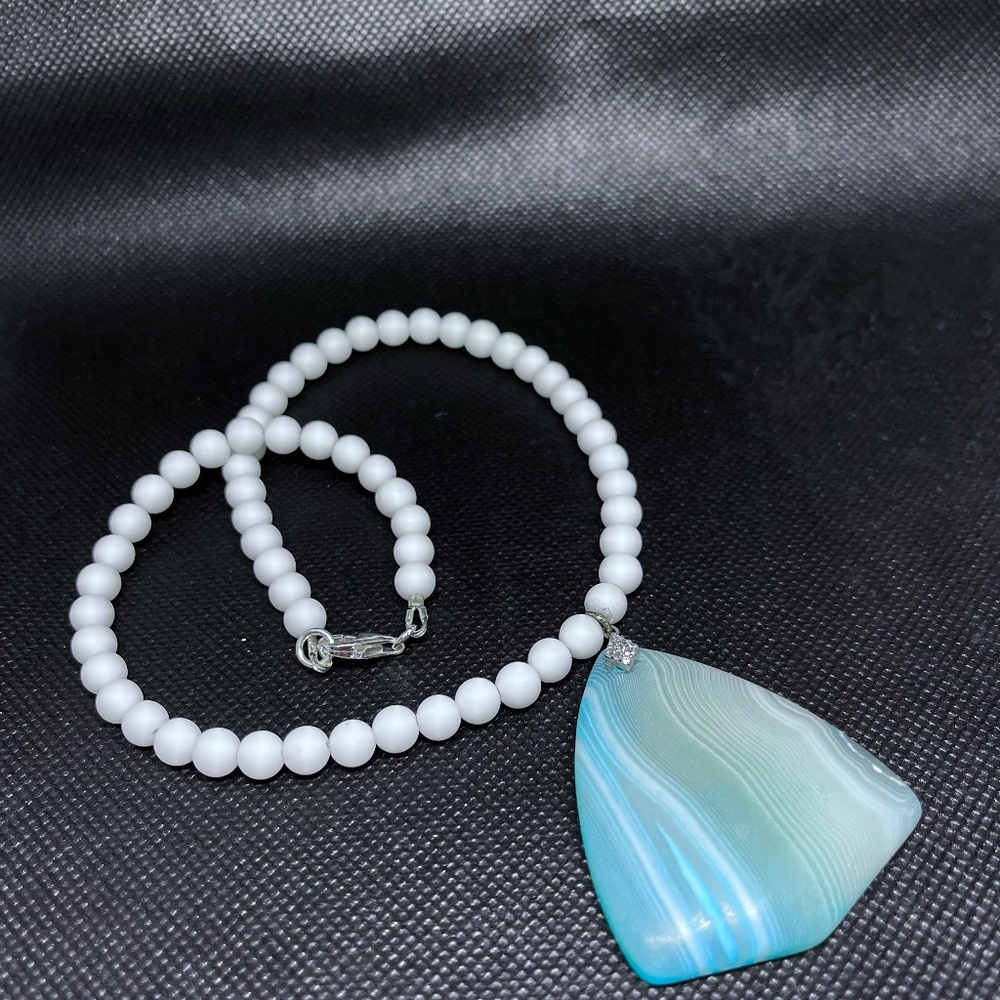 Necklace Natural Stone Sterling silver